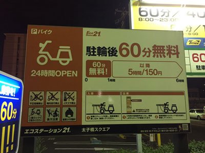 太子橋今市駅付近の駐輪場