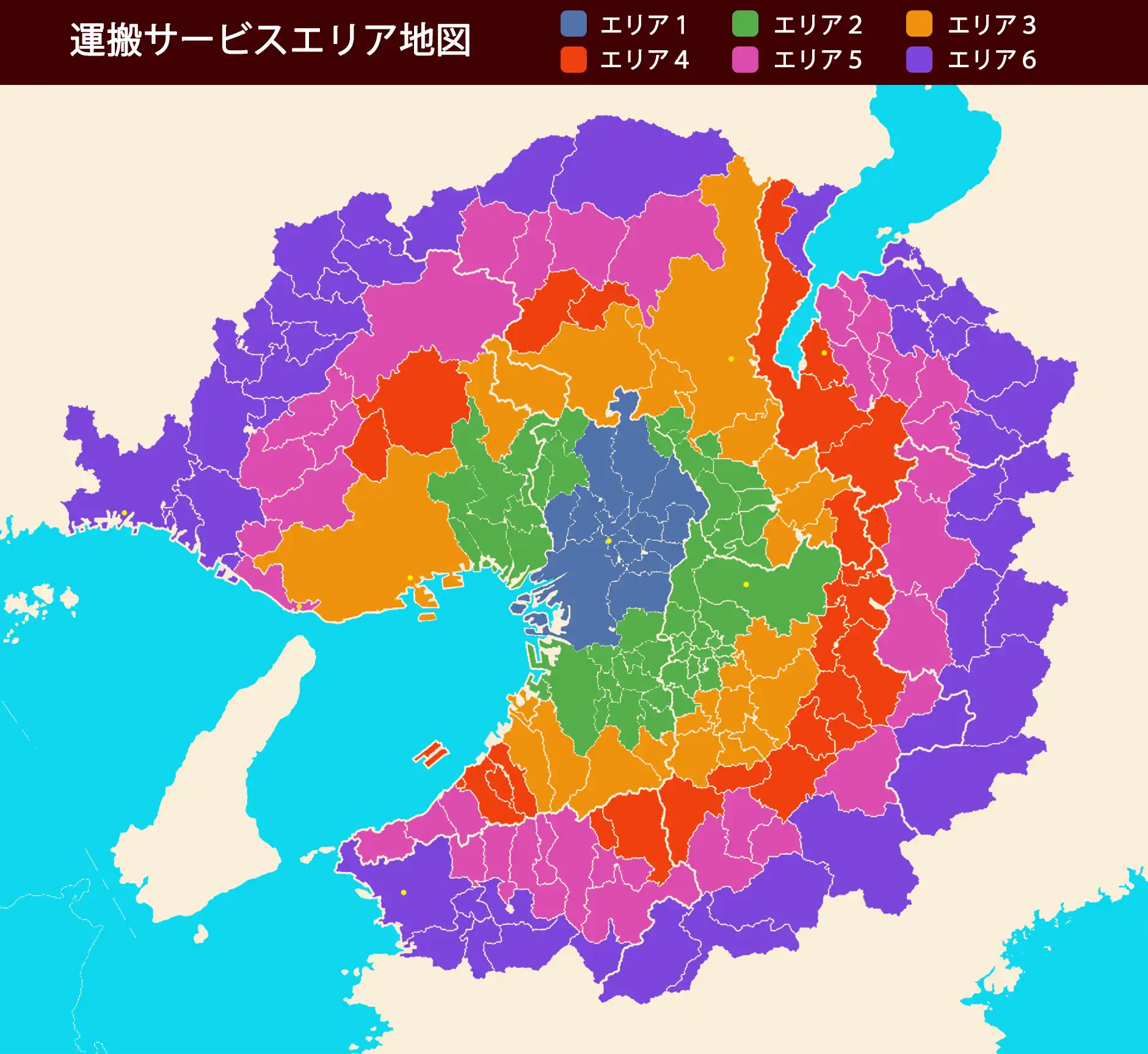 運搬サービスエリア地図